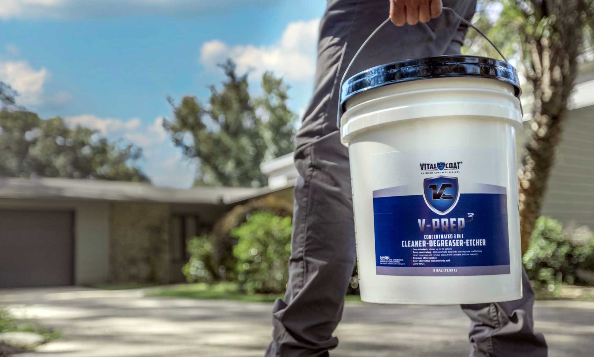 V-200 Acrylic-Epoxy Concrete Sealer - 5 Gal. Pail - Vital Coat